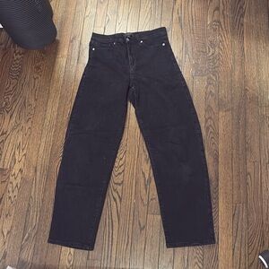 Black barrel leg jeans